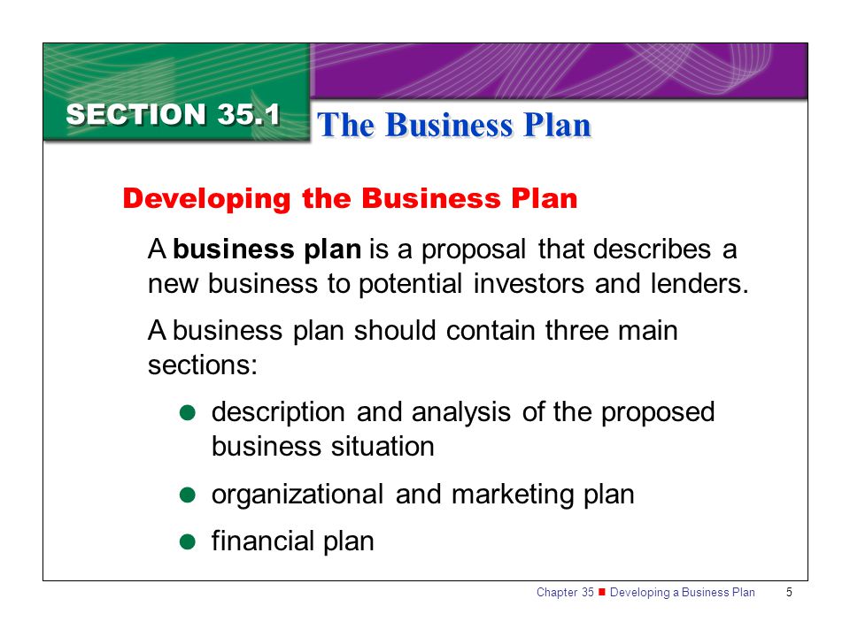 Products section business plan
